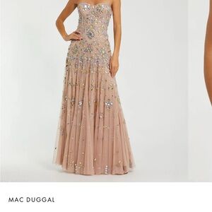 Mac Duggal Light Rose Embellished Gown NWT
